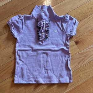Burberry Lilac Kids Polo Shirt with Ruffle
